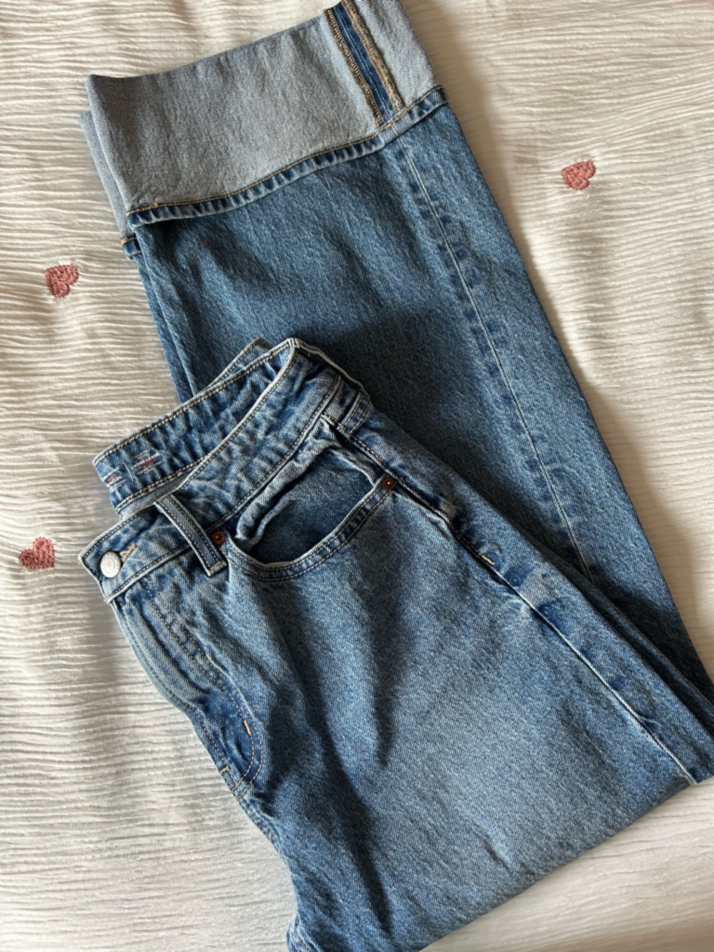 Old Navy Curvy Extra High Rise Cuffed Wide Leg Jeans Rolled Light Wash - Picture 6 of 7